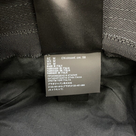 Prada Triangle Cotton Bucket Hat, Size M, Black, 1HC137, Women's, PRADA - Picture 11 of 12